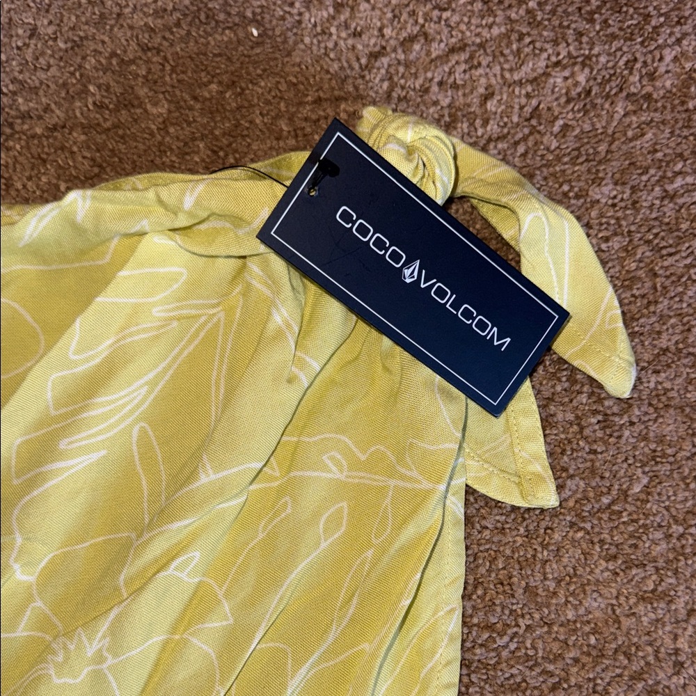 NWT Women's XS Volcom Sarong Swim Yellow Floral Print - Picture 3 of 8